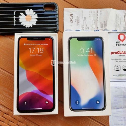 IPhone X 64GB IBox Resmi Fullset Ori HP Apple Bekas Normal Mulus Di