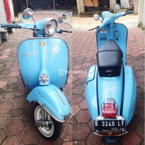  Vespa  Super Tahun 1972 Warna  Biru  Laut Surat Komplit Mesin 