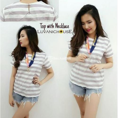 Baju Lengan Pendek Cewek Top With Necklace Bahan Katun Di Jakarta Tribunjualbeli Com