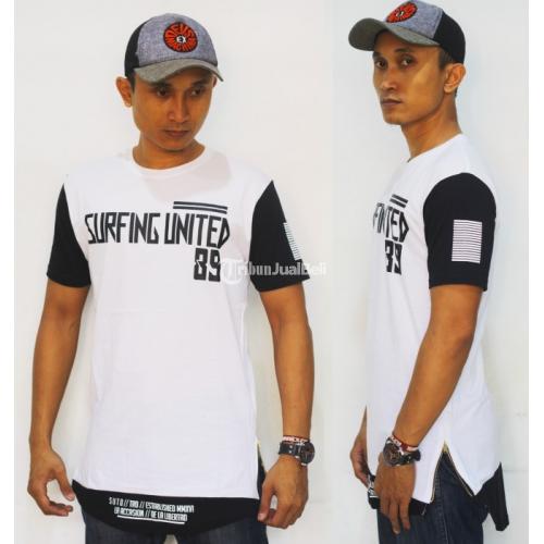 Kaos Longline Hitam Surfing United Zipper Lengan Pendek di Jakarta 