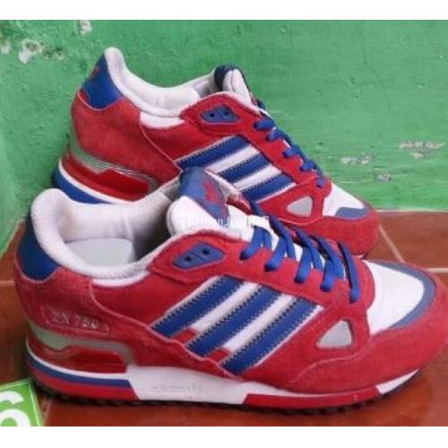 adidas red blue white shoes