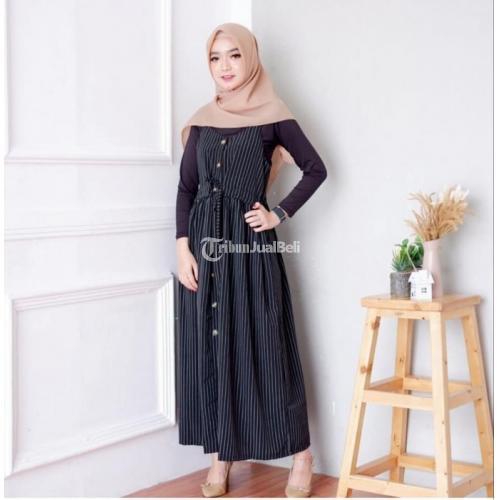 Baju Wanita Murah  Calista Stripe Overall  Bahan Monalisa 