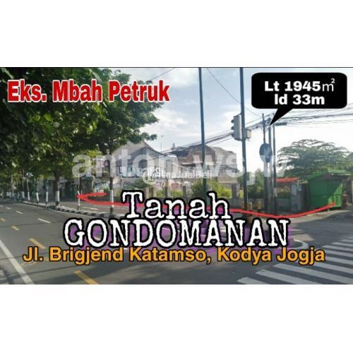 Dijual Tanah Jogja, Gondomanan Eks Mbah Petruk Jl Brigjend Katamso Kodya - Yogyakarta