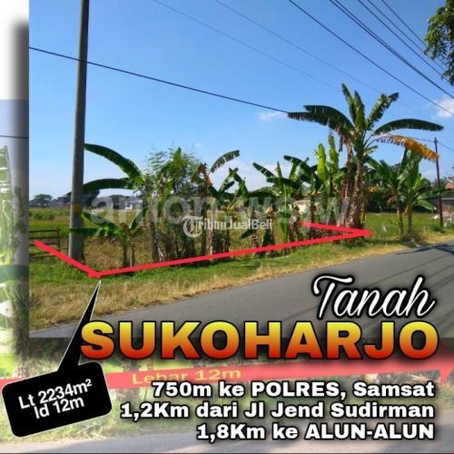 Dijual Tanah Tepi Jl.Dr. Supomo 70m Selatan Perum Cahaya Regency - Sukoharjo