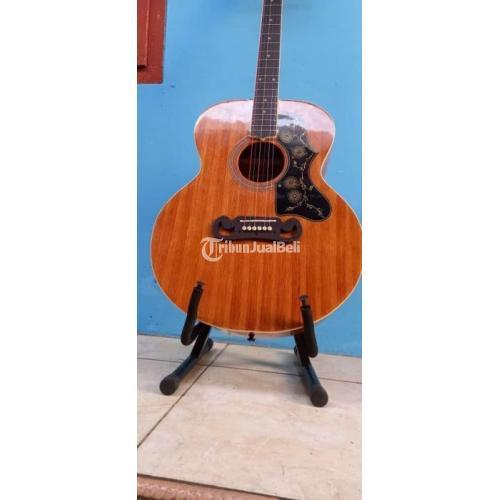  Gitar Akustik  Gibson J200 Tanam Besi Liss Gading Tebal 