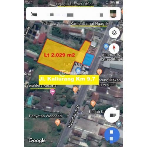 Dijual Tanah Strategis Luas 2.029 m2 SHM Jl Kaliurang Km 9,7 Selatan Kantor Polsek Ngaglik Nego - Sleman