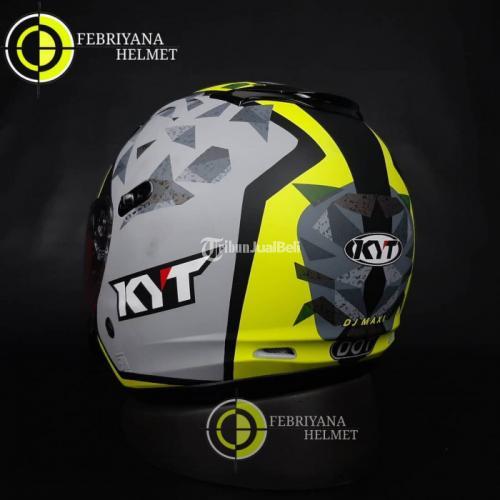 Helm KYT DJ Maxi Matt Asphalt Grey Yellow Ready Size M, L Busa Tebal