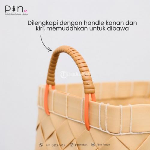 Kerajinan Anyaman Plepet Basket Big Bahan Rotan Sintetis - Yogyakarta