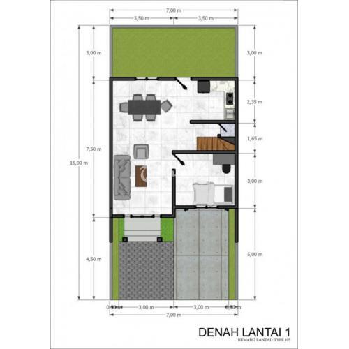 Dijual Rumah Cluster Tanah 100 m 3KT 2KM Dekat Pengadilan Tinggi - Medan
