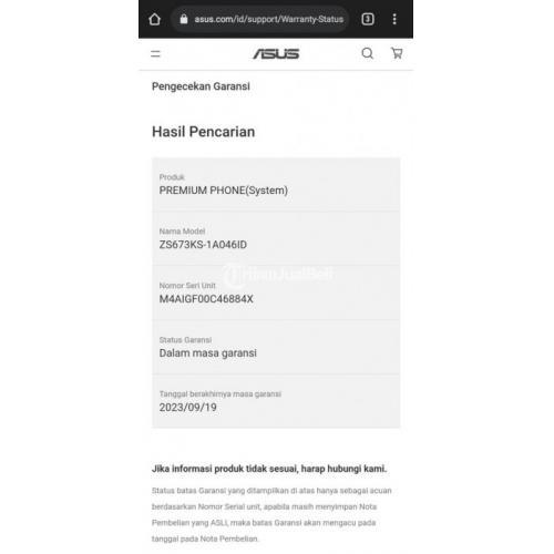 HP Asus ROG 5 RAM 12/256GB Fullset Bekas Like New Bergaransi - Solo