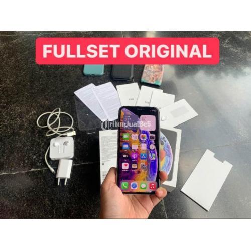 HP iPhone Xs 64GB Silver Second Mulus Fullset Original Bonus 3 Case - Surabaya
