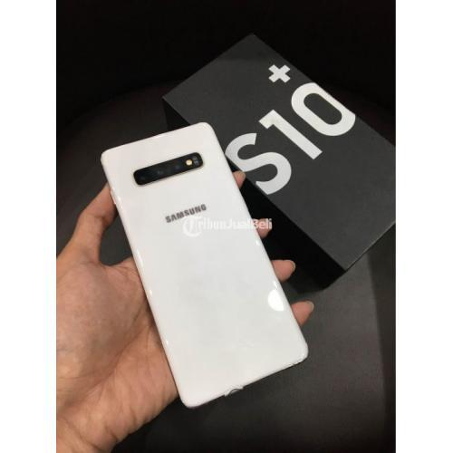 HP Samsung Galaxy S10 Plus 8/512GB Aura White Bekas Fullset Normal - Semarang