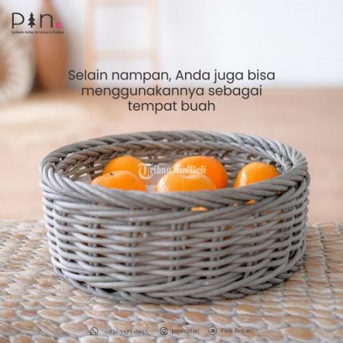 Round Sweet Basket Kerajinan dari Rotan Sintetis Kualitas Premium - Yogyakarta