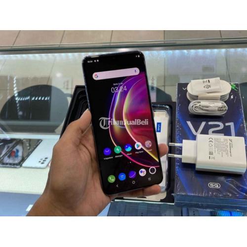 HP Vivo V21    5G Warna Ungu Dual Sim RAM 8/128GB Fullset Bekas Mulus di