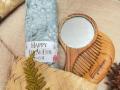 Kerajinan Hampers / Gift Set Hijab + Cermin Sisir Kayu untuk Paket Lebaran - Depok