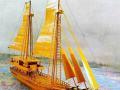 Kerajinan Tangan Terbuat Dari Bambu Kayu Akar  Bentuk Kapal Layar Bebas Requst - Bandung