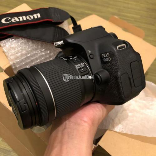 Kamera DSLR Canon 700D Lensa 18-55mm is STM Fullset Bekas Normal Support Video - Depok