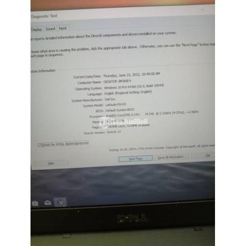 Laptop Dell E6410 RAM 4GB Hardisk 500GB Bekas Windows 10 Normal Nego - Semarang