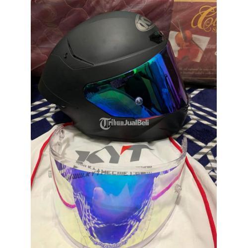 kyt tt course black doff visor iridium