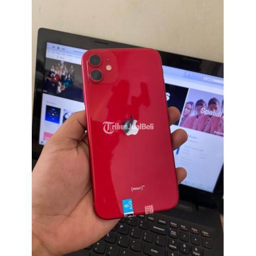 Foto HP iPhone 11 64 GB Bekas Warna Merah Siap Pakai Fullset Normal di